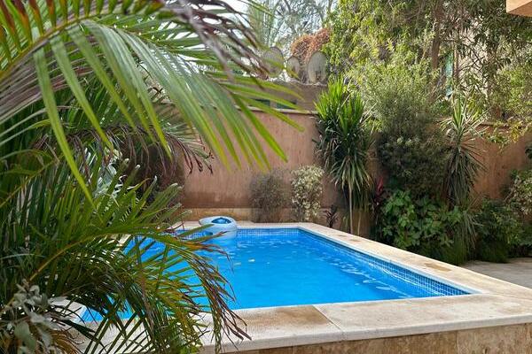 luxurious Ground floor apartment Rent 3 bedrooms 3 bathrooms private swimming Pool in the upscale Hay Sarayat Maadi
