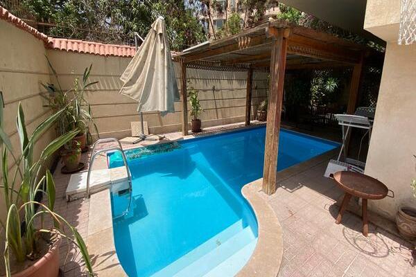 Furnished ground floor for rent in Sarayat Maadi Duplex for rent in Sarayat Maadi, Maadi District